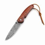 The Red Sparrow Damascus Is Small And The Small Is Broken Folding Knife