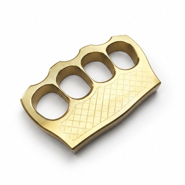 51668-main-white-clean Brass Knuckles Solid Brass Knuckle Knuckle, Hand Defense Support Tool for Outdoor Training and Window Breaking. - Image 1
