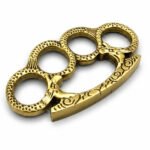 Brass Knuckles Brass Sleeves, Creative Four Finger Rings, Double Dragon and Tiger Finger Design, Four Finger Tiger Finger Rings