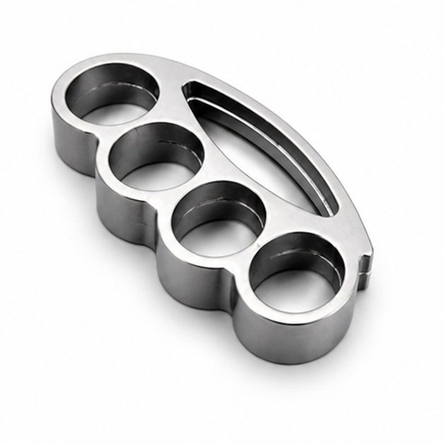 51670-main-white-clean Brass knuckles Four-finger tiger buckle, small and round, thickened - Image 1