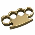 Mirror Polished Brass Knuckles with Letters Hand Support Four Finger Boxing Gloves Outdoor Self Defense and Window Breaking Tools.