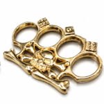Skull tiger brass knuckles with four fingers