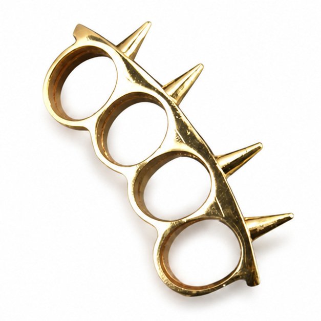 51778-main-white-clean Brass Knuckles Ring with four fingers in the shape of a fist - Image 1