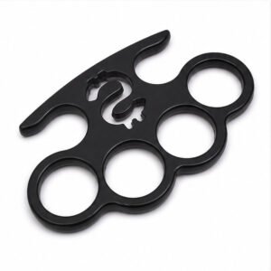 Brass Knuckles Ring with two-legged snake fist buckle, four-fingered tiger knuckle