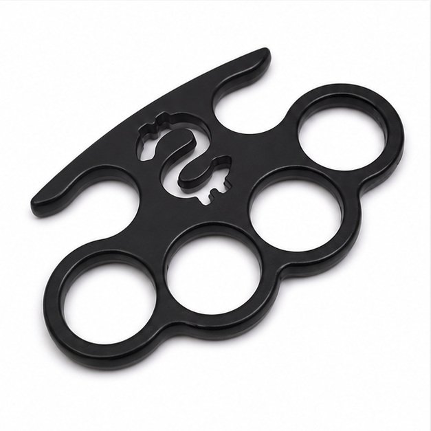 51819-main-white-clean Brass Knuckles Ring with two-legged snake fist buckle, four-fingered tiger knuckle - Image 1