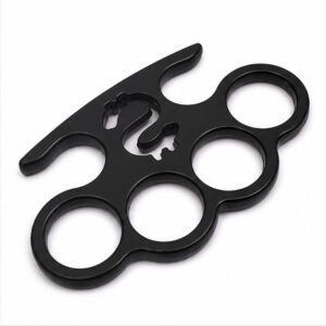 Brass Knuckles Ring with two-legged snake fist buckle, four-fingered tiger knuckle