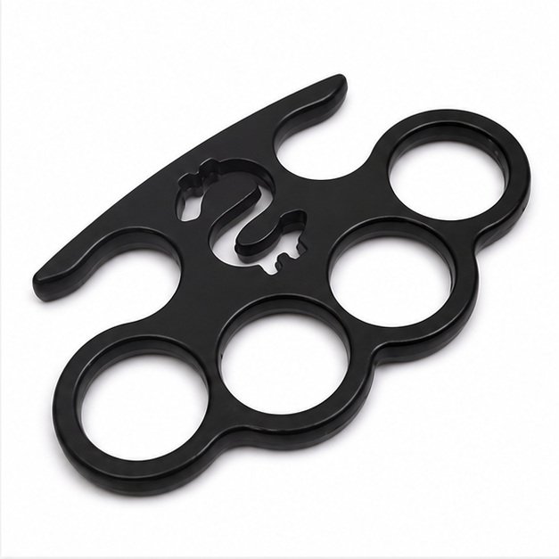 51821-main-white-clean Brass Knuckles Ring with two-legged snake fist buckle, four-fingered tiger knuckle - Image 1
