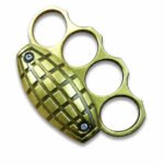 Four-finger Grenade brass knuckle bracelet with tiger knuckle