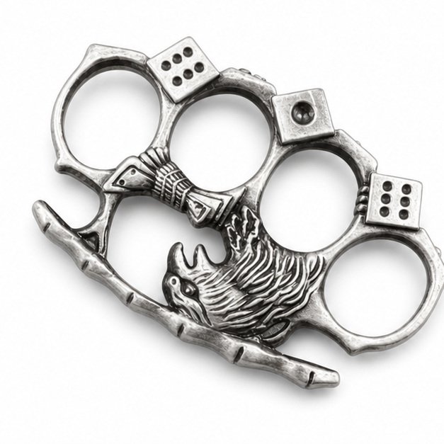 51835-main-white-clean Finger-shaped buckle with eagle and royal tiger Brass knuckles - Image 1