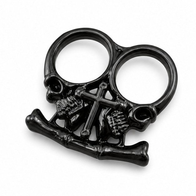 51839-main-white-clean Brass knuckles Thickened white bone two fingers anti-wolf tiger two fingers 2 - Image 1
