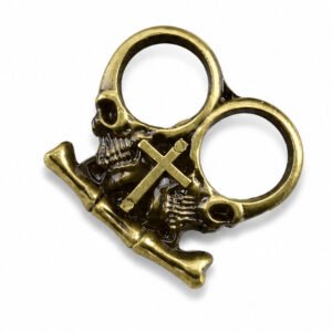 Brass knuckles Thickened white bone two-fingered tiger anti-wolf two-fingered