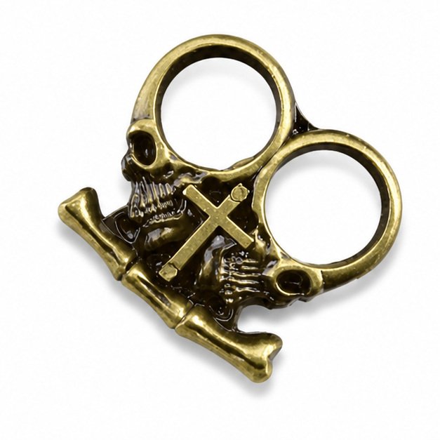 51841-main-white-clean Brass knuckles Thickened white bone two-fingered tiger anti-wolf two-fingered - Image 1