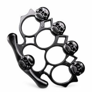 Brass Knuckles Oversized Five Skulls Four Finger Knuckles