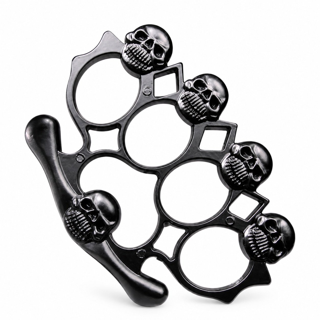51850-main-white-clean Brass Knuckles Oversized Five Skulls Four Finger Knuckles - Image 1
