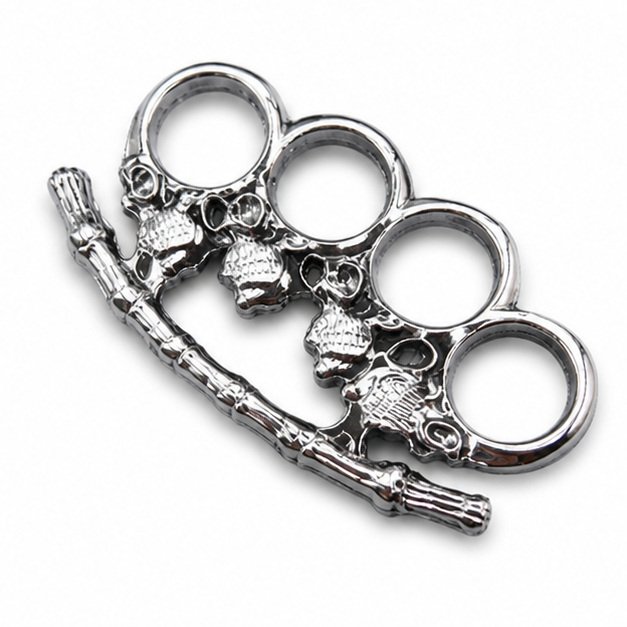 51852-main-white-clean Brass Knuckles, Thickened White Bone Car Equipment Four Finger Fist Buckle - Brass Knuckles - Image 1