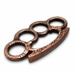 Four-fingered tiger brass knuckles with double dragon motif