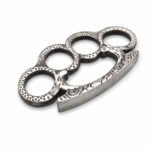Four-fingered tiger brass knuckles with double dragon motif