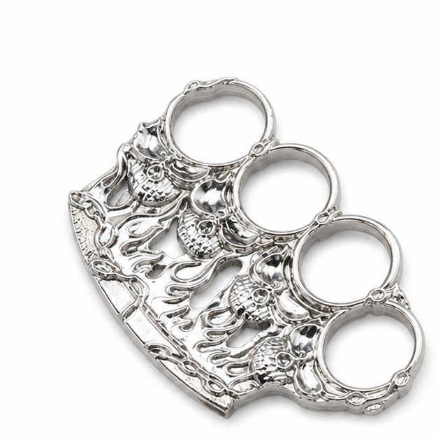 51866-main-white-clean Brass knuckles bracelet with four-finger ring in the shape of a tiger fist and will-o'-the-wisp - Image 1