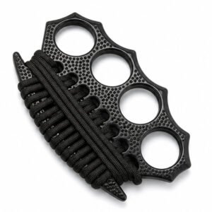 Brass Knuckles Non-slip Belt Rope Binding Four Finger Tiger Hand Fist Duster