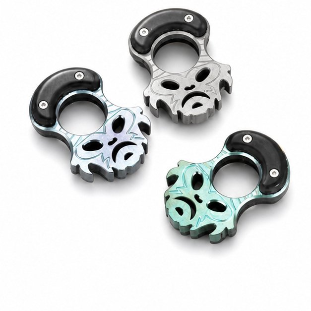 52019-main-white-clean Titan EDC Camping Defence Single Finger Tiger Brass Knuckles - Image 1