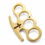 Cross Shaped Brass Knuckles, EDC Pocket Tool for Outdoor Self Defense