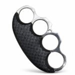Two-tone metal brass knuckles with black non-slip handle