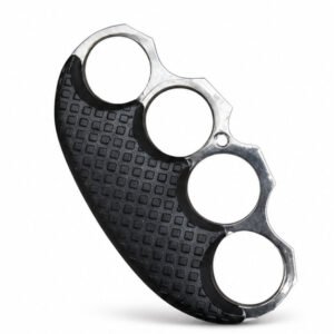 Two-tone metal brass knuckles with black non-slip handle