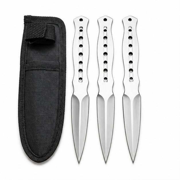 52391-main-white-clean Practice Throwing Knife Set YF143 – 3-Piece, White - Image 1