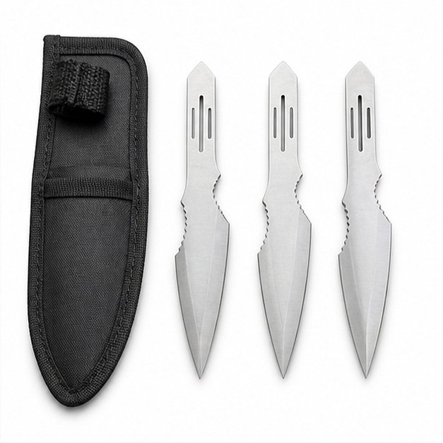 52397-main-white-clean Practice Throwing Knife Set YF050 – 3-Piece, Satin - Image 1