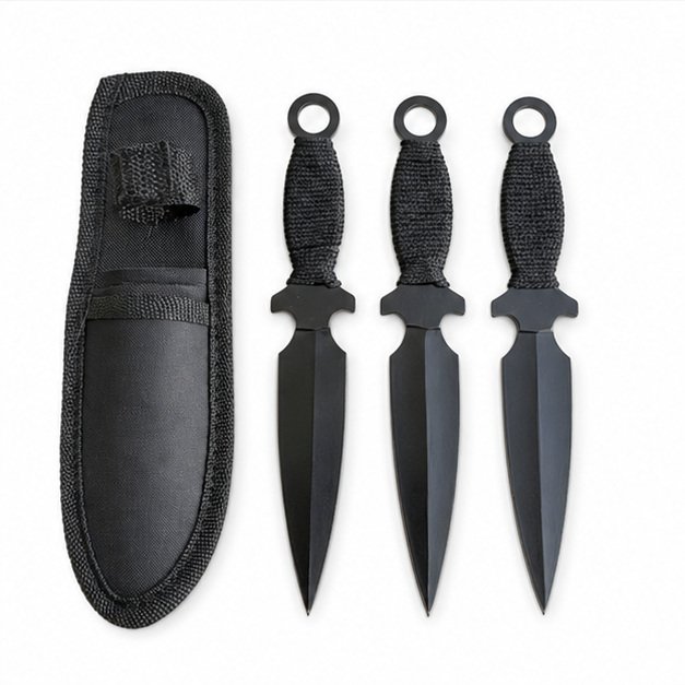 52401-main-white-clean Practice Throwing Knife Set YF054 – 3-Piece, Black - Image 1