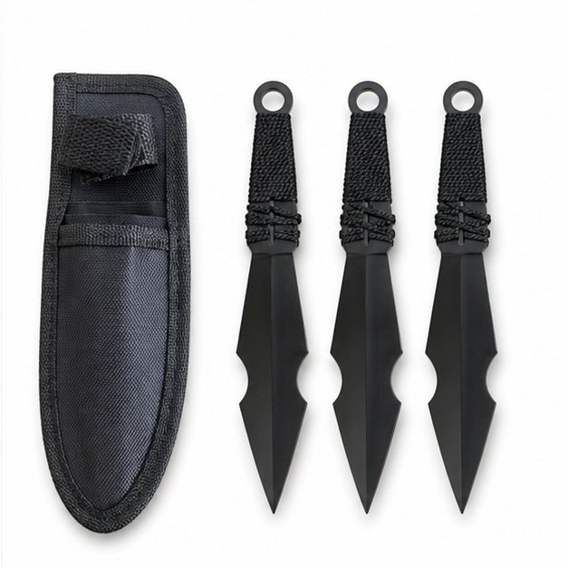52421-main-white-clean Practice Throwing Knife Set YF069 – 3-Piece, Black - Image 1