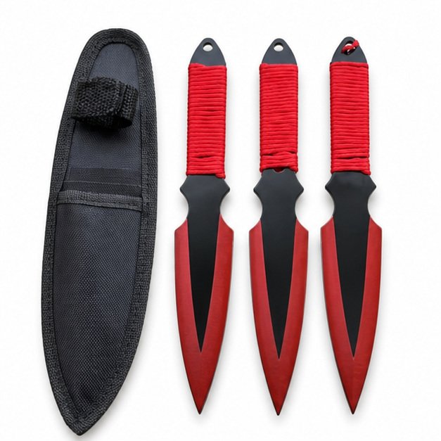 52423-main-white-clean Practice Throwing Knife Set YF122 – 3-Piece, Red accent - Image 1