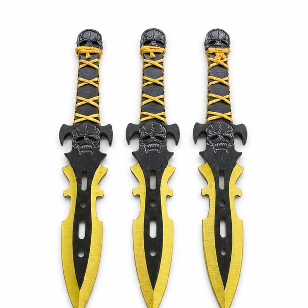52431-main-white-clean Practice Throwing Knife Set YF220 – 3-Piece, Gold - Image 1