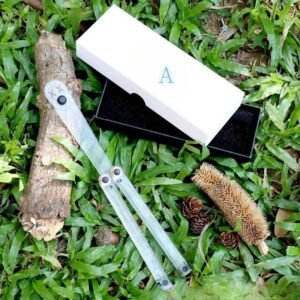 Transparent Butterfly Knife Uncut Training Knife Folding Knife Flinging Knife Plastic pc Smiley - Image 5