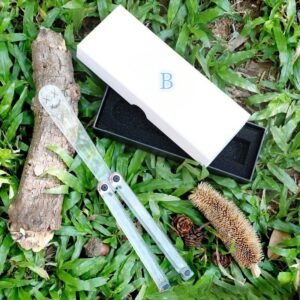 Transparent Butterfly Knife Uncut Training Knife Folding Knife Flinging Knife Plastic pc Smiley - Image 4