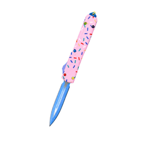 5.5-inch Dual Blade Donut Handle OTF Knife – Pink - Image 2
