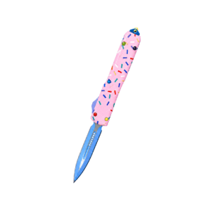 5.5-inch Dual Blade Donut Handle OTF Knife – Pink - Image 3