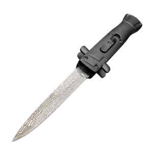 9 Inch Italian Stiletto OTF Automatic Knife – Damascus Etch - Image 4