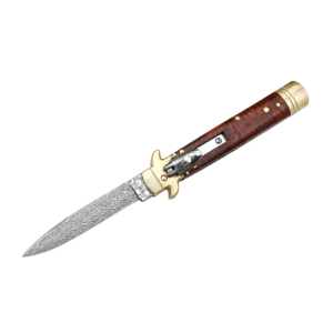 Brass Guard Damascus Side-Opening Knife - Image 3