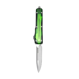Clear Green-Handle OTF Knife - Image 3