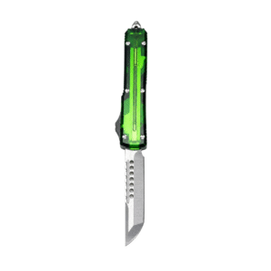 Clear Green-Handle OTF Knife - Image 5