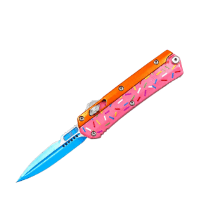 Zinc-handled Mini Snake God Donut OTF Knife - Image 2