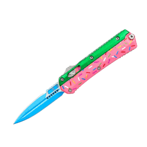 Zinc-handled Mini Snake God Donut OTF Knife - Image 4