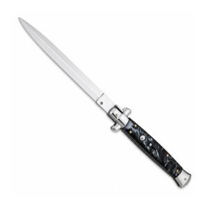 13 Inch Big Boy Auto Italian Stiletto Switch Blade Black Pearl - Image 2