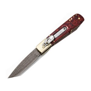 Classic Round-Handle Copper-Inlay Damascus Side-Opening Knife - Image 2